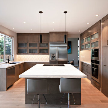 Modern Wood and Glass Kitchen