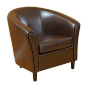 GDF Studio Newport Brown Leather Club Chair