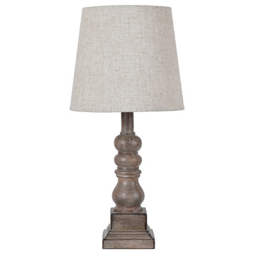 Crestview Distressed Brown Resin Table Lamp EVAVP1349BWN