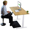 Rise Up Electric Adjustable Height Sit/Stand Office Desk, White + Bamboo