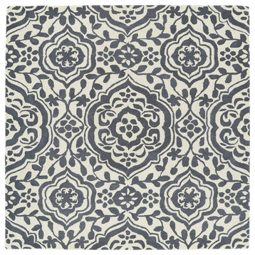 Kaleen Hand-Tufted Evolution Gray Wool Rug, 11'9"x11'9" Square
