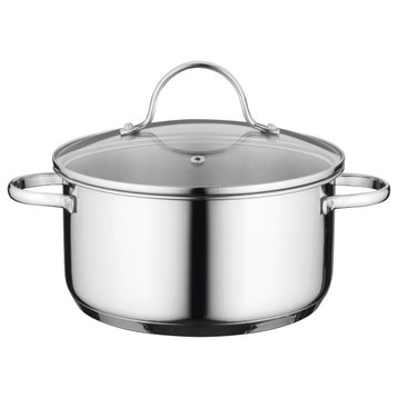 Essentials 7" 18/10 Stainless Steel Covered Casserole, 2.3 Qt, Comfort