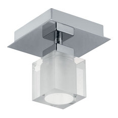 1x60W Ceiling Light, Matte Nickel & Opal Frosted Glass