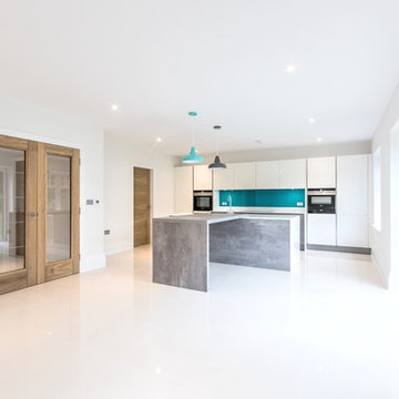 Concrete & White Kitchen