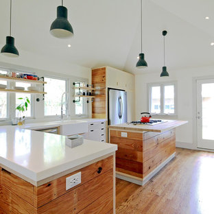 Corian Countertop With Butcher Block Insert Ideas Photos Houzz