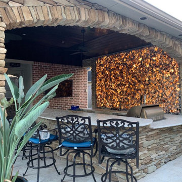 Outdoor Feature Wall of Semi Precious Multi Agate