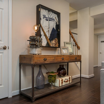 Industrial Stacked Stone Basement