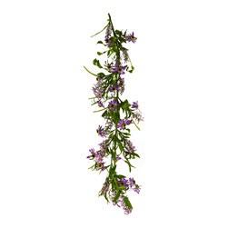 Shea's Wildflower - 54" Shasta Daisy Garland, Purple - Wreaths And Garlands