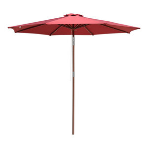 Yescom 13ft German Beech Wood Patio Umbrella 8 Ribs Outdoor Parasol Backyard Contemporary Outdoor Umbrellas By Yescom