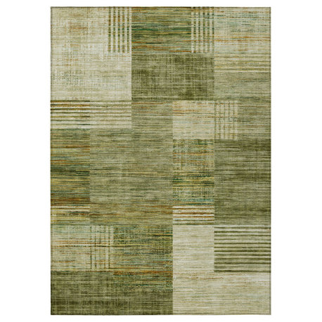 Machine Washable Indoor/Outdoor Chantille ACN2149 Green 5' x 7'6" Rug