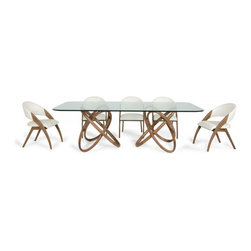 Modrest Mason Modern Glass and Walnut Dining Table - Dining Tables