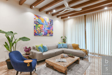 Example of a mid-sized family room design in Hyderabad