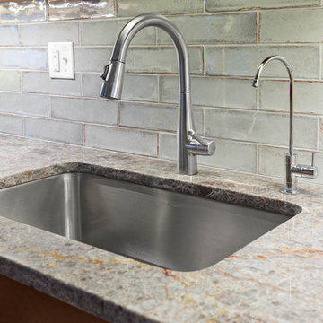 Satin Nickel Pull Down Faucet and Water Dispenser