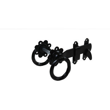Twisted Ring Latches, Black, 6", Latch