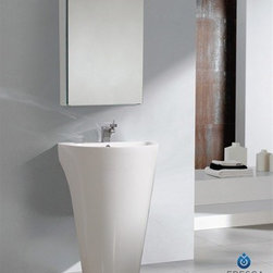 Fresca Parma 24 x 20 Pedestal Sink - Modern Bathroom Vanity FVN5023WH - Bathroom Sinks
