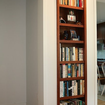 Modern Meets Casual - Addition & Remodel - Recessed Bookshelf