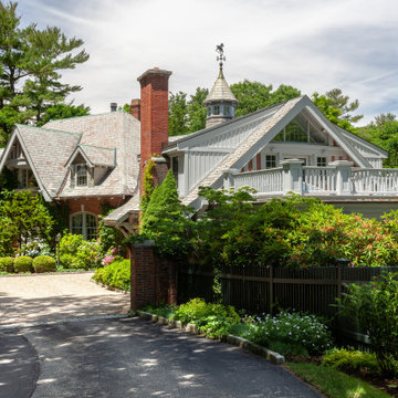 Shingle-Style Coastal Home with Garden Landscape and Upper Deck – Newburyport MA