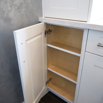 Custom Spice Cabinet in Contemporary Manhattan Galley Kitchen