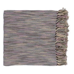 Teegan Collection Grey and Mauve Woven Throw by Surya - Throws