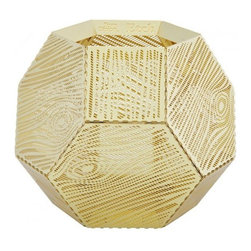 Tom Dixon Etch Wood Tea Light Holder Brass - Candle Holders & Candelabra