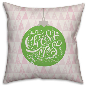 Merry Christmas Ornament 18"x18" Throw Pillow Cover