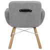 LeisureMod Milwood Mid-Century Accent Side Lounge Armchair W/ Dowel Legs, Grey