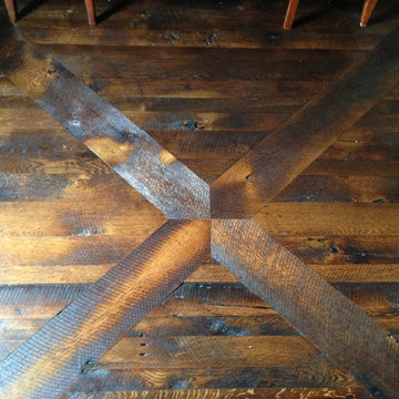 Reclaimed red oak barnwood flooring