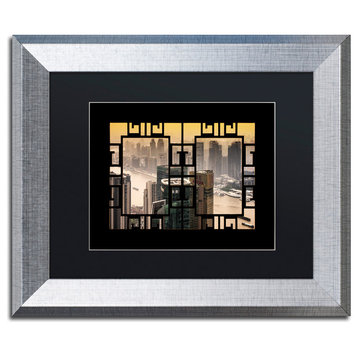 Philippe Hugonnard 'The City' Art, Silver Frame, Black Matte, 14"x11"