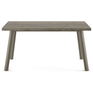 Amisco Horton 60" Dining Table, Greyish-Brown Tfl / Grey Metal