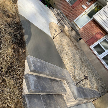 Concrete Walkway With Some Paver Steps !
