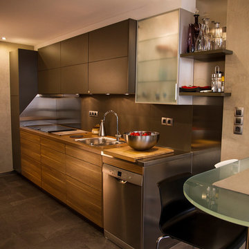 Cocina lineal con office