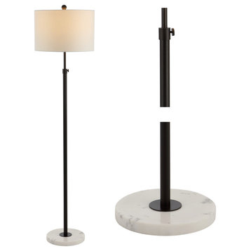 June Adjustable Metal/Marble LED Floor Lamp, Oil Rubbed Bronze