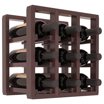 9-Bottle Counter Top/Pantry Wine Rack, Redwood, Walnut + Satin