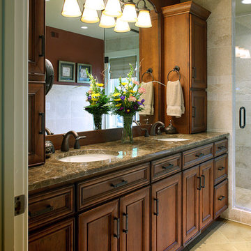 Door style: Pendleton W | Species: Cherry | Finishes: Truffle and Coffee