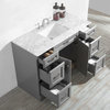 Naples Vanity in Gray with Carrara White Marble Countertop, 48", Without Mirror