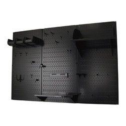 Black Pegboard with Black Peg-Board Accessories by Wall Control Storage Systems - Garage And Tool Storage