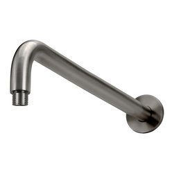 MEIR SHADOW ROUND WALL SHOWER CURVED ARM 400MM SKU: MA09-400-PVDGM - Bathroom Taps and Shower Heads