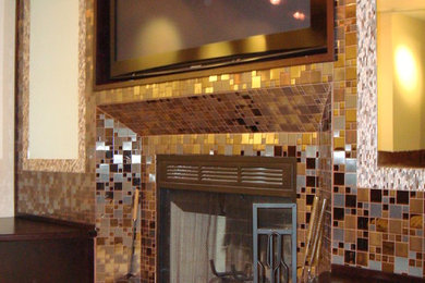 Inspiration for a contemporary basement remodel in Other