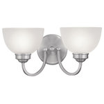 Livex Lighting - Somerset Bath Light, Brushed Nickel - Smooth lines meet gorgeous materials in our Somerset collection. The sleek design will add contemporary class and appeal to your home. This two light bath fixture features a brushed nickel finish with satin glass.