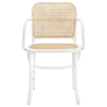 Safavieh Keiko Cane Dining Chair, White/Natural