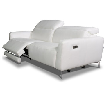 Modena Motion Sofa - White, Full Grain Italian Leather