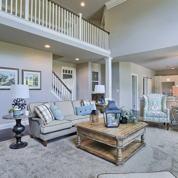 Vaulted Family Room with Open Loft