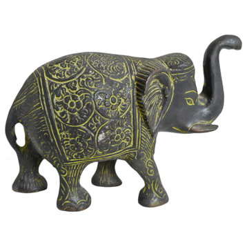 Consigned Vintage Bronze Jaipur Elephant Figure 1