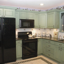 wood in green - Kitchen Cabinetry