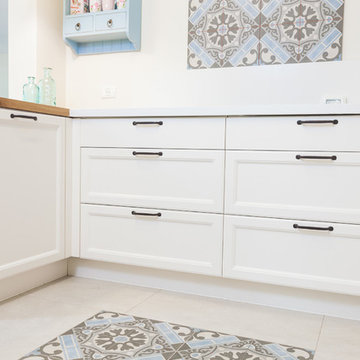 Shabby chic polymer kitchen cabinet