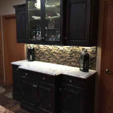 Distressed Black China Hutch