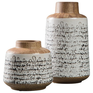 Meghan Tan/Black Vase Set of 2