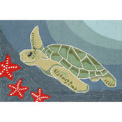 Frontporch Sea Turtle Mat, Ocean, 20"x30", Ocean, 20"x30"