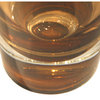 Classic Large Thick Art Glass Cylinder Vase  Round Amber Brown Clear 12.5"
