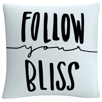 Typographic Follow Your Bliss By Abc Decorative Throw Pillow